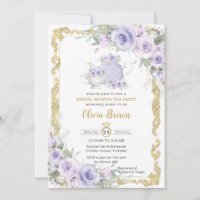 Vintage Purple Floral Tea Party Bridal Shower 