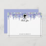 Vintage Purple Florals Bridgerton Bridal Shower  Thank You Card