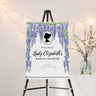 Vintage Purple Florals Regency Era Bridal Shower Foam Board