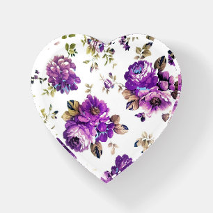 Vintage Purple Flower Floral Home Office Desk Paperweight