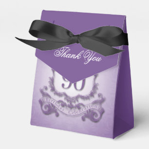 Vintage Purple Frame 90th Birthday Favor Box