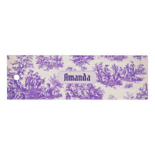 Vintage Purple French Toile de Jouy Monogram Ruler