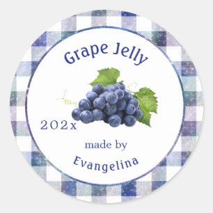 Vintage Purple Grape Jelly Colorful Canning Classic Round Sticker