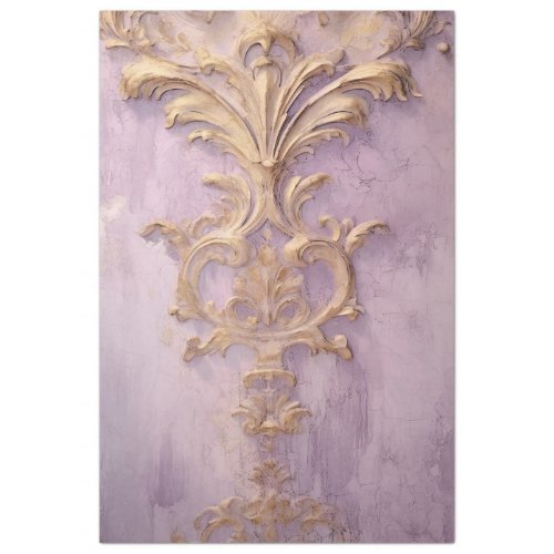 Vintage purple grunge wall gold foil baroque tissue paper