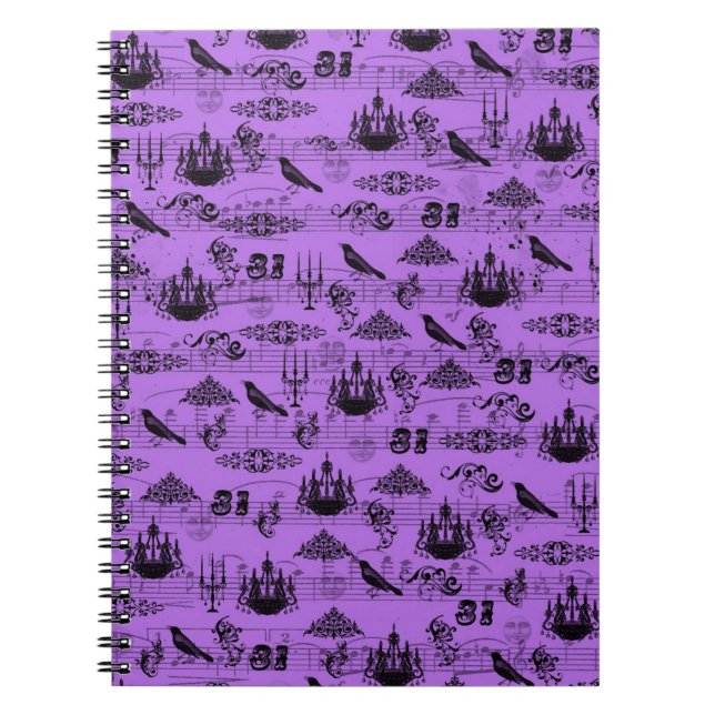 Vintage Purple Halloween Notebook (Front)
