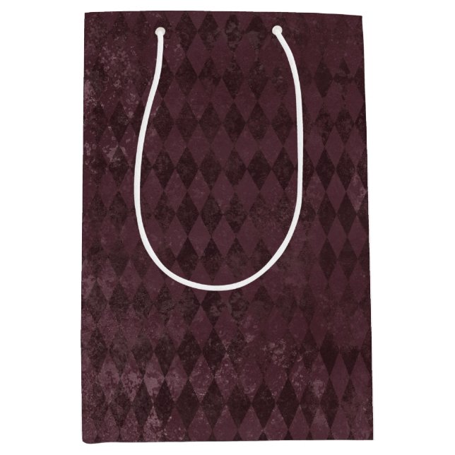 Vintage Purple Harlequin Pattern   Medium Gift Bag (Front)