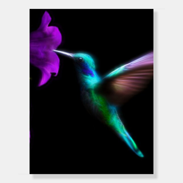 Vintage Purple Hummingbird Foam Board (Front)