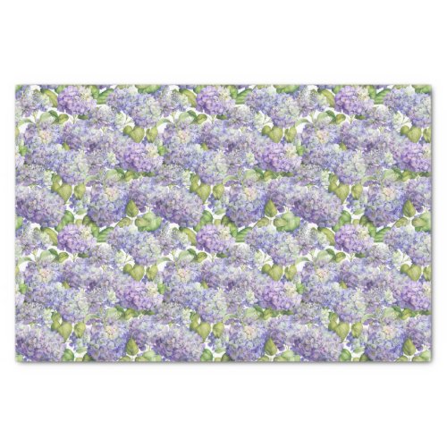 Vintage Purple Hydrangea Floral Pattern Tissue Paper