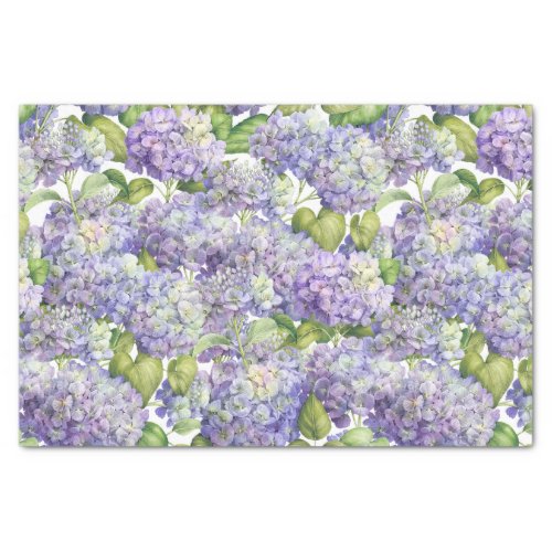 Vintage Purple Hydrangea Floral Pattern Tissue Paper