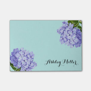 Vintage Purple Hydrangea Monogram Post-It Notes
