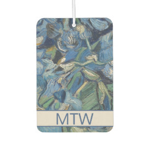 Vintage Purple Irises Flowers Floral Monogram Air Freshener