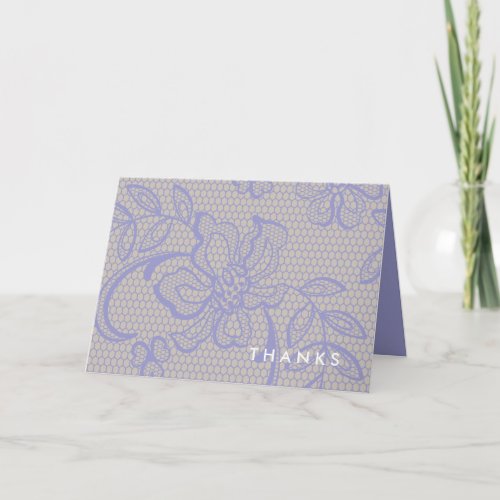 VINTAGE PURPLE LACE Bat Mitzvah Thank You Card