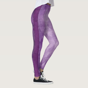 Vintage Purple Lavender Striped Leggings Women's