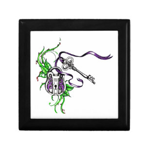 Vintage purple Lock and Key design Gift Box