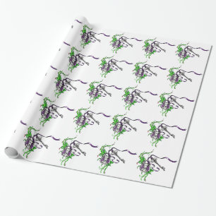 Vintage purple Lock and Key design Wrapping Paper