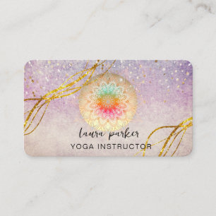 Vintage Purple Mandala Gold Meditation Holistic B Business Card