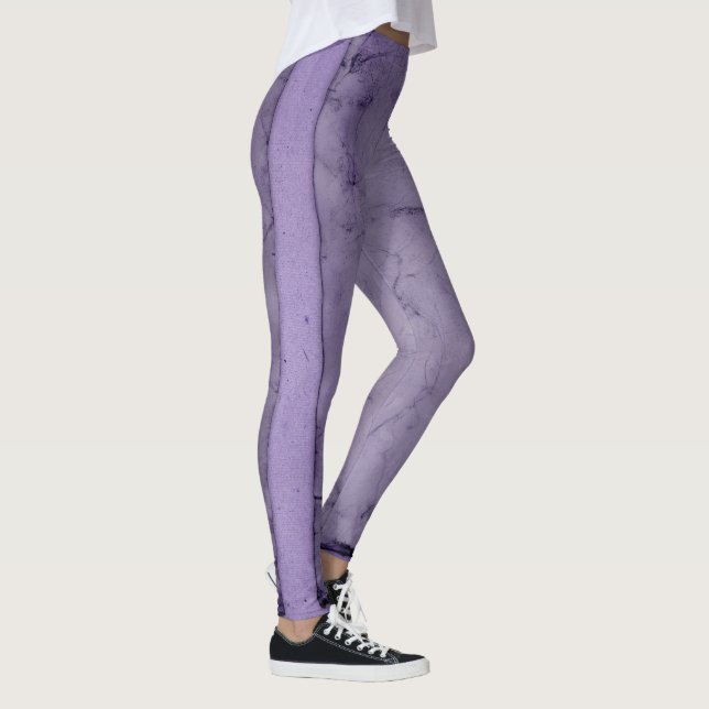 Vintage purple marble finish girls women lavender leggings (Right)