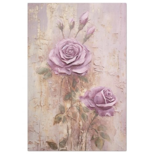 Vintage purple mauve English roses baroque style Tissue Paper