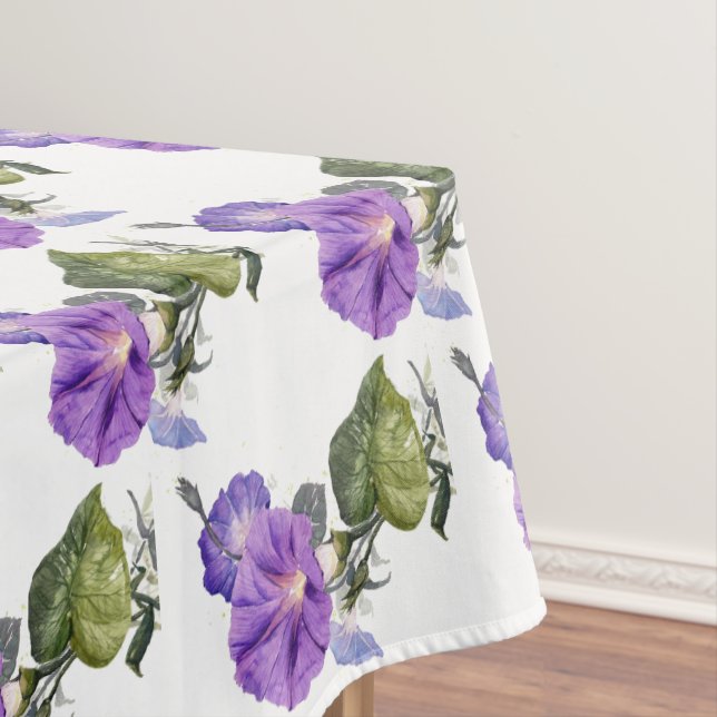 Vintage Purple Morning Glory Tablecloth (In Situ)