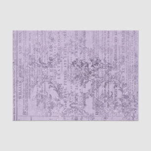 Vintage Purple Newsprint Tissue Paper
