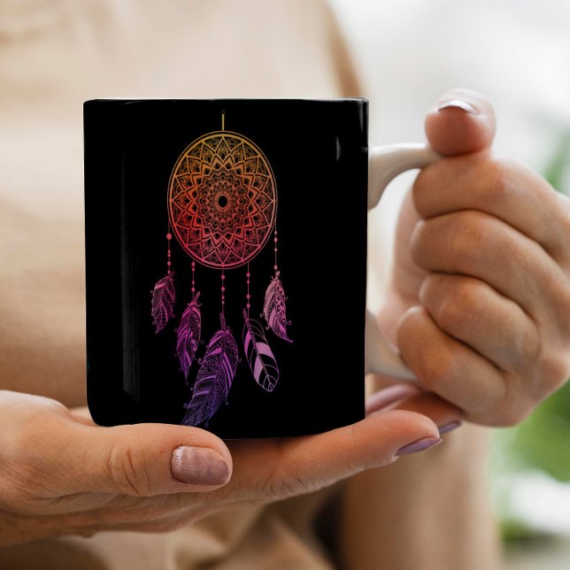 Vintage purple orange dreamcatcher boho coffee mug (Creator Uploaded)