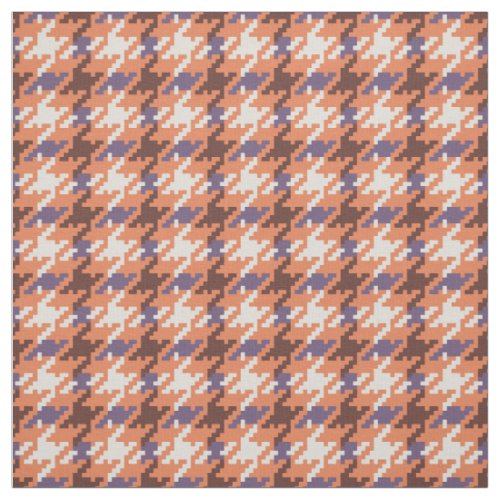 Vintage purple orange houndstooth plaid pattern fabric