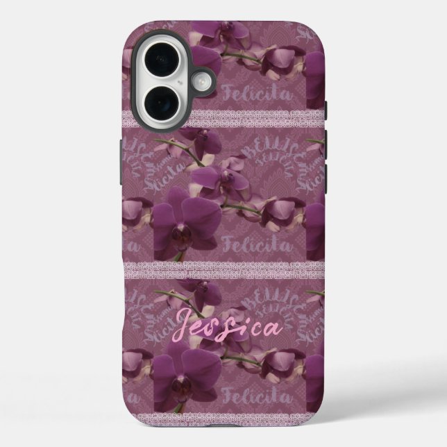 Vintage purple orchid phone case (Back)
