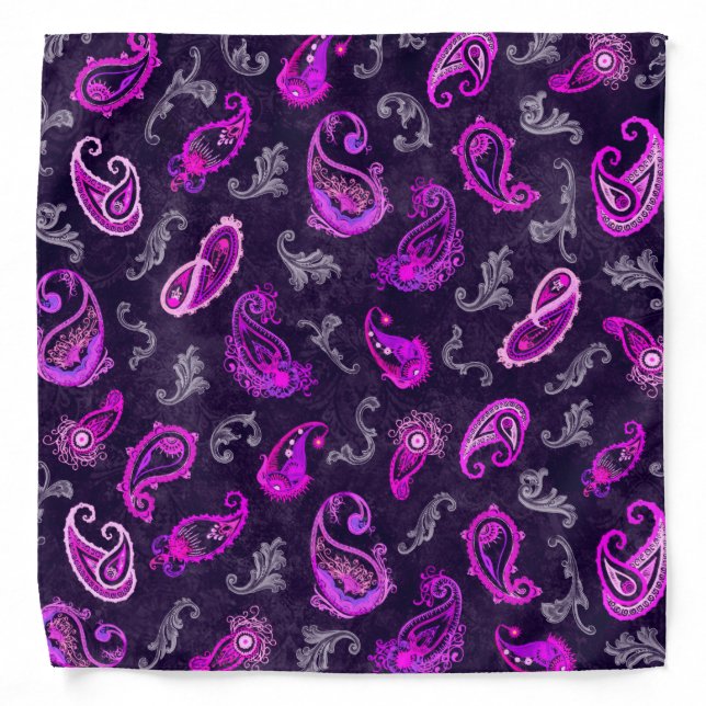 Vintage Purple Paisley Bandana (Front)