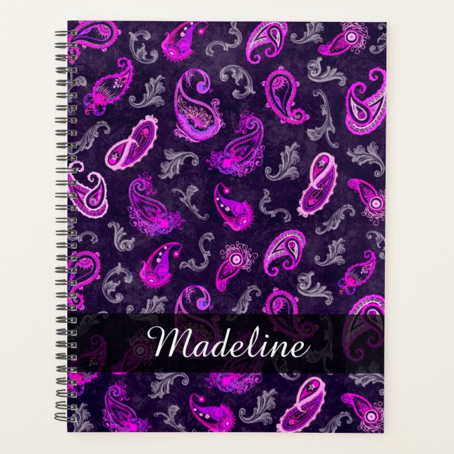 Vintage Purple Paisley Planner (Front)