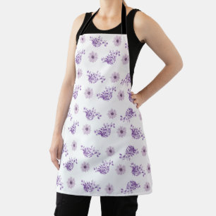 Vintage Purple Pink Flower Floral Boho   Apron