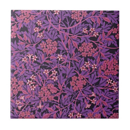 Vintage Purple Pink Jasmine by William Morris Ceramic Tile