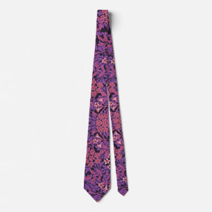 Vintage Purple Pink Jasmine by William Morris Neck Tie