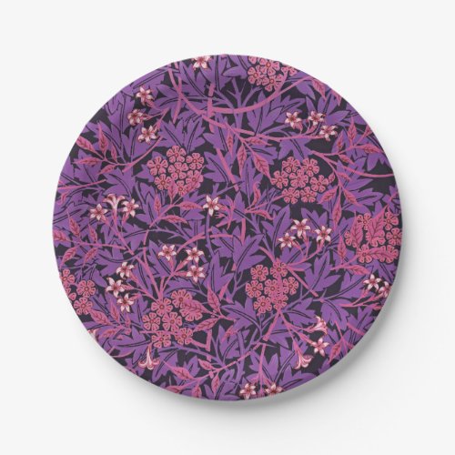 Vintage Purple Pink Jasmine by William Morris Paper Plates