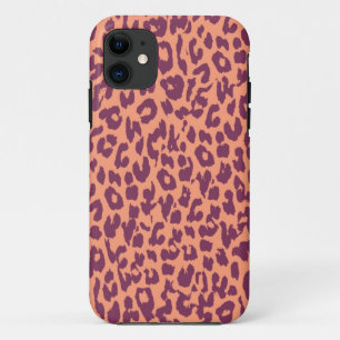 Vintage Purple Pink Leopard Print Skin iPhone 11 Case