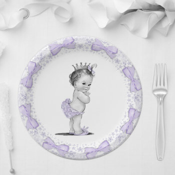 Vintage Purple Princess Baby Shower Paper Plates by The_Vintage_Boutique at Zazzle