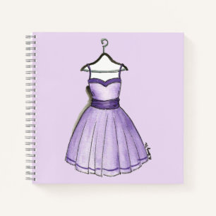 Vintage Purple Prom Dress Fashionista Watercolor Notebook