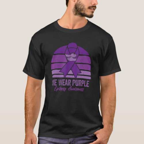 Vintage Purple Ribbon Epilepsy Awareness Costume R T_Shirt