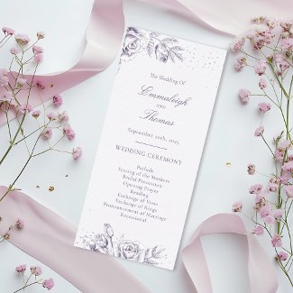 Vintage Purple Rose Glitter Confetti Wedding