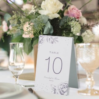 Vintage Purple Rose Glitter Wedding 