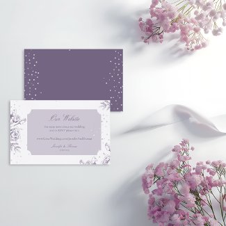 Vintage Purple Rose Glitter Wedding Website 
