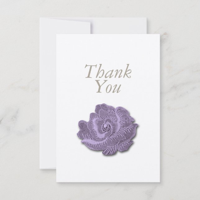 Vintage Purple Rose Sympathy Thank You Card (Front)