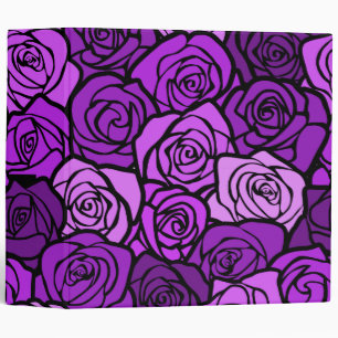 Vintage purple roses Binder