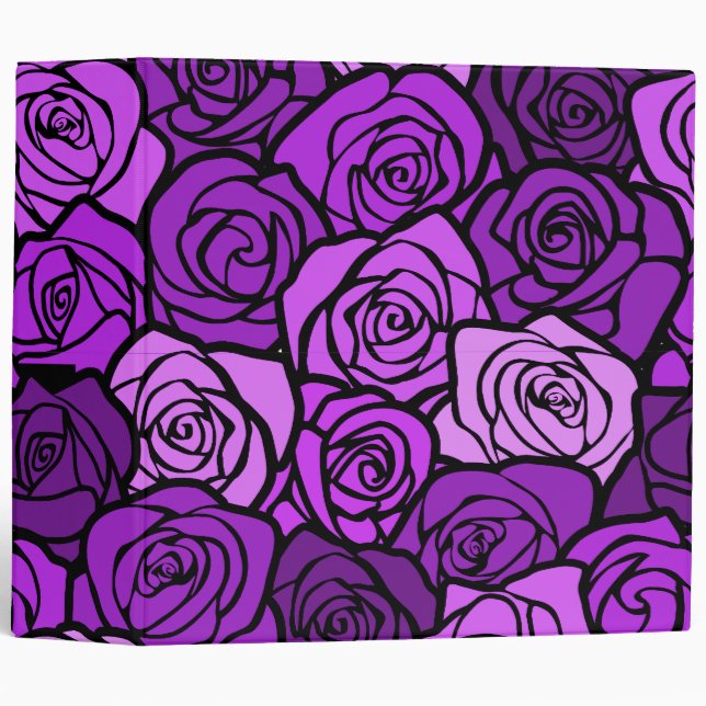 Vintage purple roses Binder (Front/Spine)