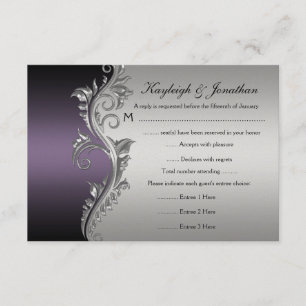 Vintage Purple Silver Black RSVP