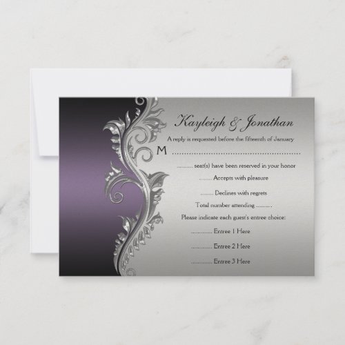 Vintage Purple Silver Black RSVP
