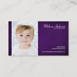 Vintage Purple Studio Portrait Photographer Business Card