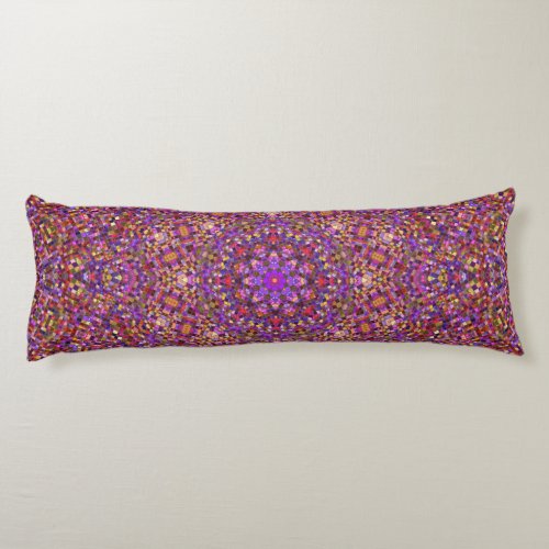 Vintage Purple Tile Pattern Kaleidoscope Body Pillow