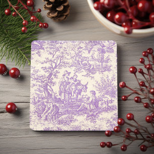 Vintage Purple Toile de Jouy Tree Art Stone Coaster