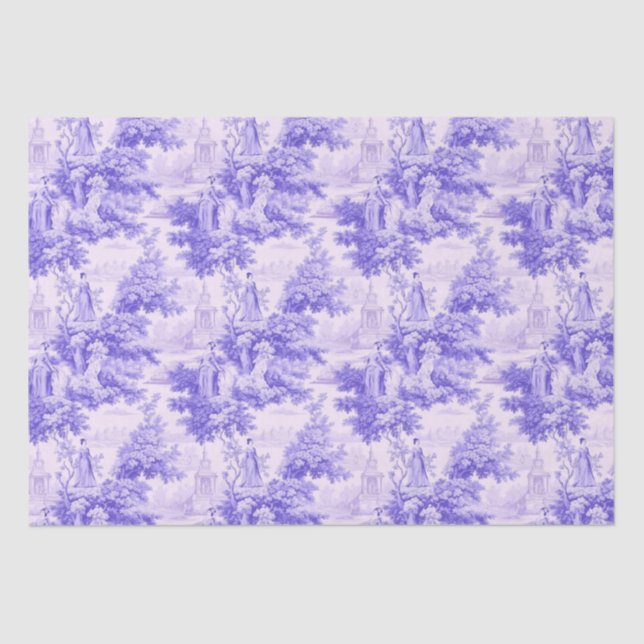 Vintage purple toile de joy tissue paper (Front)