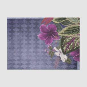 Vintage Purple Tropical Floral Tissue Paper